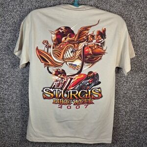 Sturgis 2007 Bike Week Pork Chop Rider T- Shirt Mens Medium Preshrunk EUC